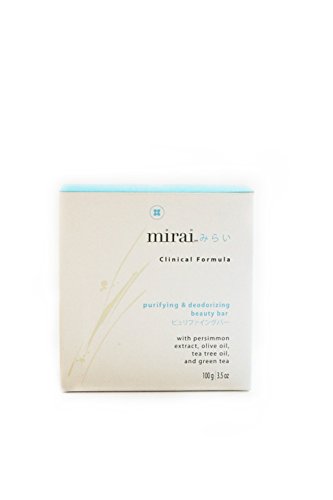 Mirai Clinical Handmade Japanese Persimmon Purifying and Deodorizing Chemical-Free Soap Bar for Men and Women 4 bars x 100 g each
