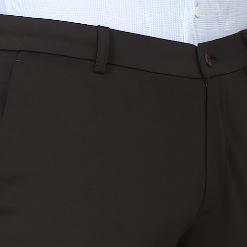Image of Siea Casual Solid Khakis in Brown