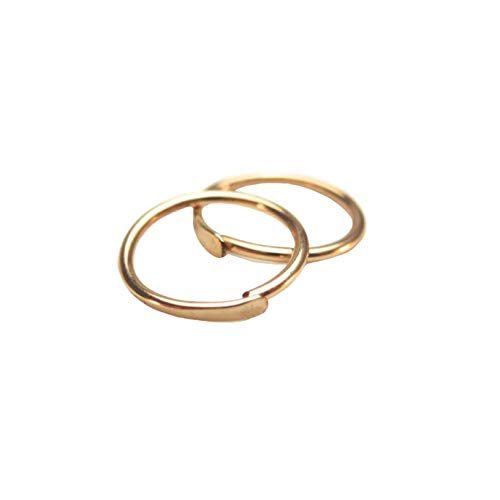 Simple Gold Cartilage Hoops, Upper Ear Piercing, Sleeper Hoops in Gold Filled Wire