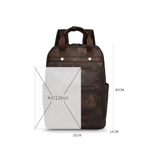 Laptop Backpack for Women Pu Leather Travel Backpack 15.6 Inch Work Computer Bags for Business College (Brown)3