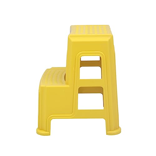 Image of Oaknest Unboxing Furniture Supreme 2-Step HeavyDuty Plastic Multi Purpose Stool for Home,Office and Kitchen Use (Color: Yellow|Count: 4 Pc)