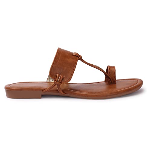 Karan Footwear Kolhapuri Slippers for Women Stylish | Slip-Ons Flat Heel Fashion Sandals & Ethnic Chappal for Girls | 3 to 8 Sizes