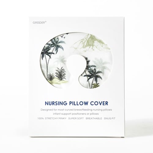 Image of GRSSDER Nursing Pillow Cover Stretchy Minky Removable Nursing Covers for Breastfeeding Pillows, Ultra Soft Comfortable Slipcover for Boy and Girls, Sunny Holiday