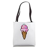 Ice cream Pixel Art Retro Gaming Style Tote Bag