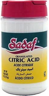 Sadaf Citric Acid Food Grade - Citric Acid Granulated for Cooking and Baking - 100% Pure Citric Acid - Salt Substitute - Kosher - PET Bottle with Shaker Top - 9 oz