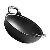 Alipis Gusseisenpfanne ohne Beschichtung Vielseitiger Campingtopf für Suppen Eintöpfe und Braten Gleichmäßige Wärmeverteilung Ergonomische für Familienessen