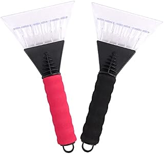 Ice Scraper 2 Pieces Ice Scraper for Cars Winter Care Windscreen Ice Scraper with Soft Grip No Scratches Windscreen Scraper Snow Removal Frost Scraper non-slip Comfort Foam Grip for Car Snow shovelf