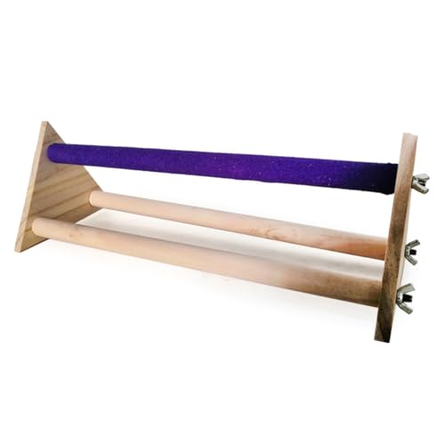 BESPORTBLE Superior Wood Parrot Chewing Ladder Parrot Stand Easy Assembly Bird Training Stand Toy for Cage Random Color