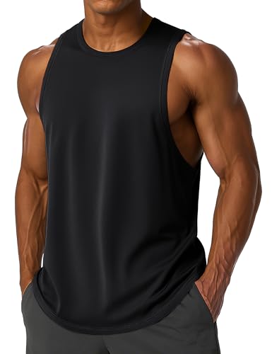 MAGCOMSEN Men's Tank Top Sleeveless Muscle Shirts Quick Dry Workout Gym Cut Off Shirt Lightweight Summer Bodybuilding Tee