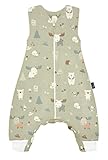 Alvi Sleep-Overall Light Baby Schlafsack mit Füßen Special Fabric Sommerschlafsack Kinderschlafsack aus Baumwolle (110 cm, Baby Forest)