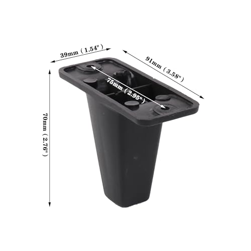 RDEXP 2 Pieces Luggage Bracket Side Feet Replacement Plastic Stud Feet w/Gaskets Nuts4