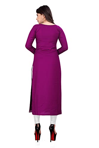Image of Women's Rayon Embroidered Straight Kurti Under 499 Designer Attractive Look Women's Kurta