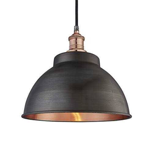 Industville - Brooklyn - Water & Weather Proof - Outdoor & Bathroom - Dome Pendant - 13 Inch - Pewter/Copper/Brass Material