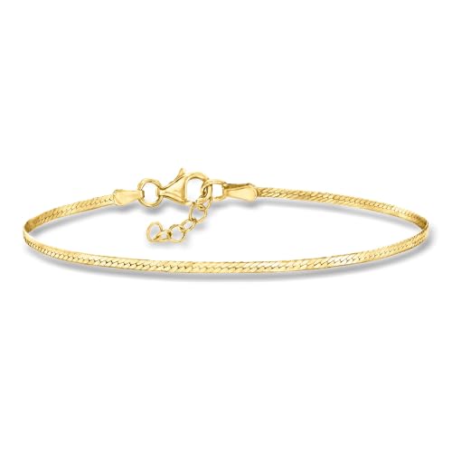 Image of Pure Collection by Ross-Simons Italian 1.6mm 18kt Gold Over Sterling Herringbone Bracelet