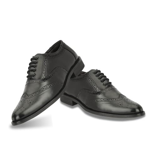 Image of Leatherful Genuine Leather Brogue Shoes for Men | TPR Sole & Nappa Leather Lining | Classic Dress Footwear New