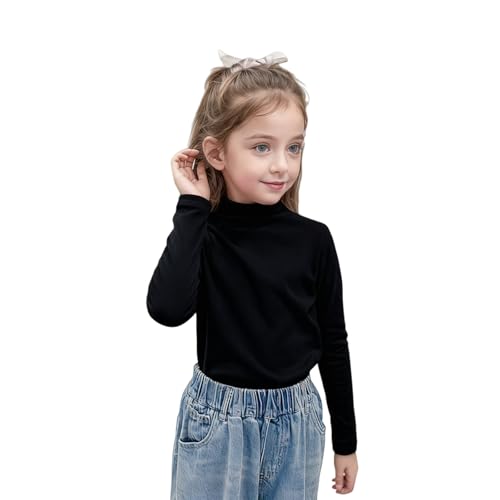 Image of Toddler Turtleneck Girls Boys Thermal Shirt Mock Neck Top Long Sleeve Undershirts