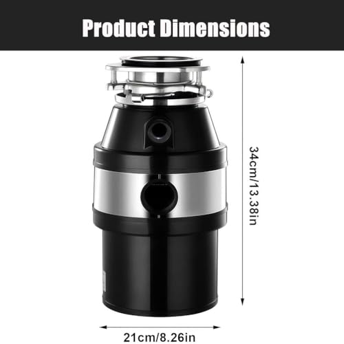 560W Kitchen Food Waste Disposer, 4000 RPM High Speed Grinder, Ochrona przed przeciążeniem, Łatwa instalacja, Szlifierka ze stali nierdzewnej, Sprawnie przetwarza peelingi i kości warzyw