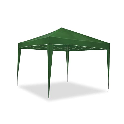 wasabi Carpa Plegable 3x3m Classic Verde de jardín, terraza, Camping, Playa