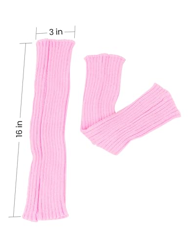 Image of Women Juniors Knitted Leg Warmers 16 inch Neon Colors Dance Halloween Accessory | 80s Party,Yoga Sports Fitness,Warm and Cozy,One Size Fits Most