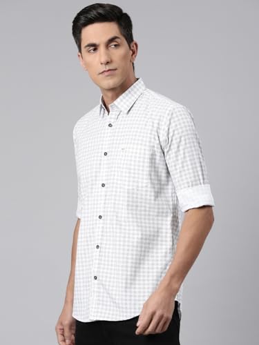 Image of Majestic Man Men Comfort Slim Fit Pure Cotton Tartan Checked Casual Shirt