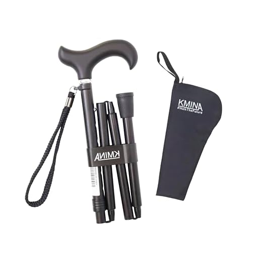 KMINA - Gehstock faltbar höhenverstellbar, Faltbarer gehstock, Gehstock klappbar, Gehstock damen höhenverstellbar, Gehstock klappbarer KMINA PRO Aluminium Faltbar