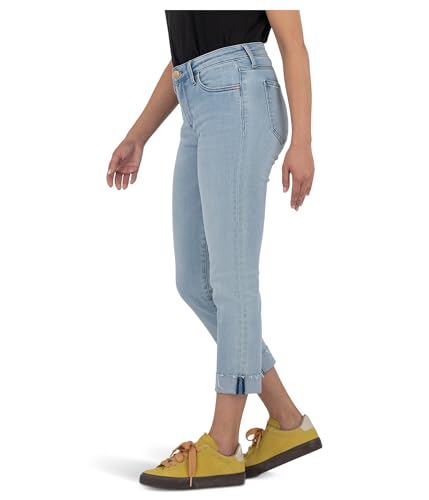 KUT from the Kloth Women's Amy Crop Straight Leg Roll Up with Raw Hem2