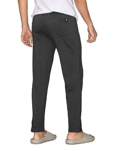 Image of XYXX Athleisure Men's Cotton Modal Track Pant | Antimicrobial Peach Finish | Solid Ace Regular Fit Casual Lounge Pant with Zipper Pocket