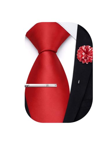 Image of Hi-Tie Men's Extra Long Solid Satin Tie Set 63 Inch /70 Inch Formal Necktie