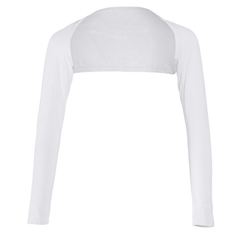 Sharplace Femme Shrug à Manches Longue Bras Couverture Shrug Bolero Hijab - Taille Unique - Blanc, comme décrit