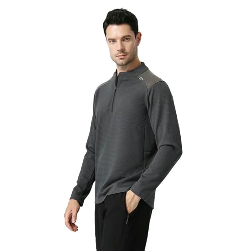 Shirt fitness hommes demi-zip manches longues GLDFW tops automne hiver