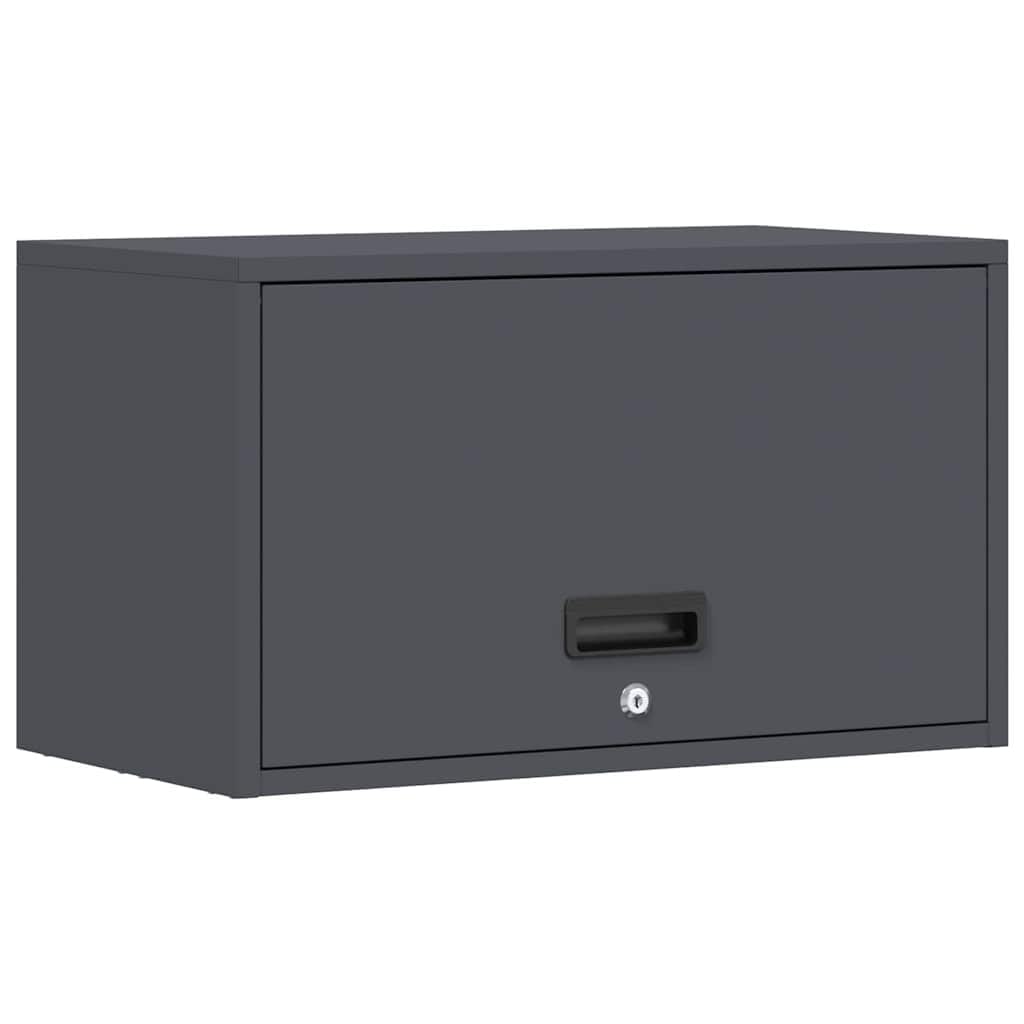 Armario de taller de acero pulverizado, 33 x 60 x 35 cm, color antracita, con puerta de elevación de gas y cerrojo, diseño moderno, robusto, montaje en pared para garaje, oficina, balcón y