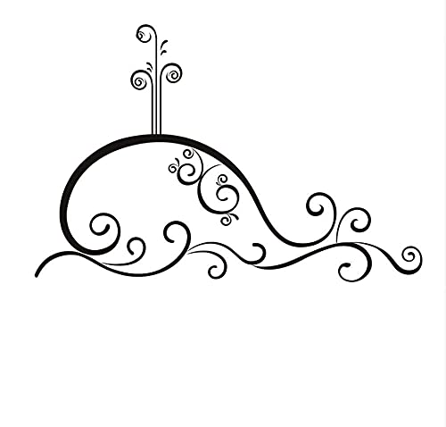 Remolino Ballena Contorno Etiqueta De La Pared Decoración Del Hogar Animal Baño Pared Calcomanías Decoración De Dormitorio Extraíble Cover