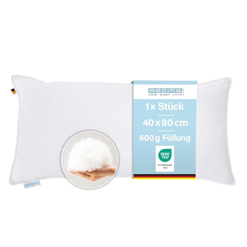 Regina Home Kopfkissen 40x80 cm - Fest - Ergonomisches Nackenkissen mit 85%...