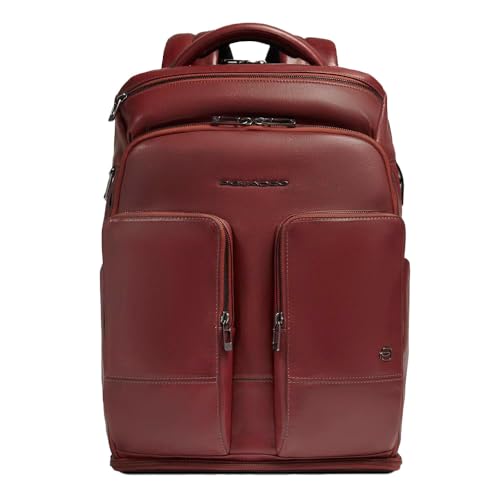PIQUADRO – Zaino da Viaggio Uomo Porta PC 15,6" – Pelle di Alta Qualità – Colore Marrone – Versatile