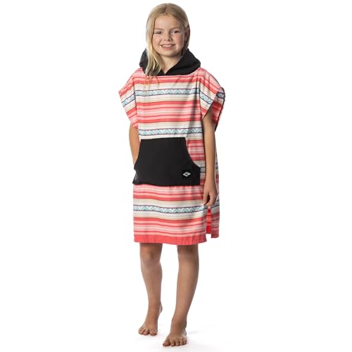 Image of Flow Changing Poncho for Kids - Microfiber Hooded Swim Towel Poncho for Boys & Girls, Perfect for Beach, Pool, or Swim - Quick Dry, Absorbent, Light Weight, and Easy to Pack (Laguna Pink, Medium)