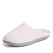 Dearfoams Women’s Quilted Terry Clog Mule Slipper – Padded Terrycloth Slip-ONS with Skid-Resistant Rubber Outsole, Fresh Pink, Large/9-10 M US