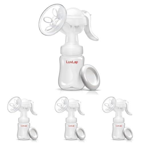 Image of LuvLap Comfy Manual Breast Pump, 3 Level Suction Adjustment, Easy Massage Cushion & Ergonomic Handle for Easy & Painless Breast Milk Expression, 2pcs Breast Pads free, Soft & Gentle, BPA Free
