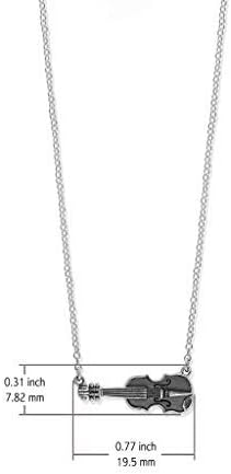 Boma Jewelry Sterling Silver Violin Pendant Necklace, 18 Inches - Image 5