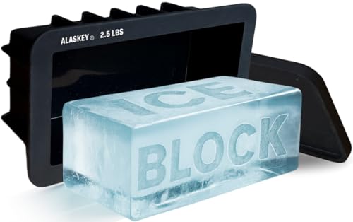 Image of Alaskey® Extra Large Ice Block Mold 2.5 lbs With Lid (Single) | Create Perfect Ice Bricks | Professional Silicone Mold for Crafting Giant Ice Cubes, Ideal for Ice Baths, Coolers, Bartender Accessories