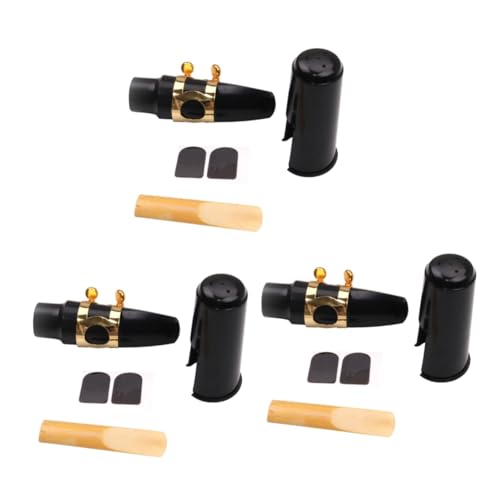 ibasenice 3 Sets Alto Saxophone Reed Pads Sax Mouthpiece Patch Buckle Sound Enhancer Beginner Kit