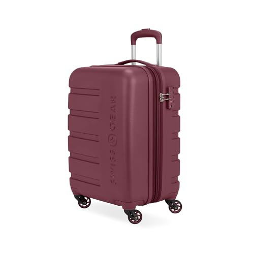 Image of SWISSGEAR Signature Hardside Expandable Carry-On Spinner Luggage, ABS Construction, TSA-Friendly Lock, and Built-In Cupholder, Merlot, 19-Inch