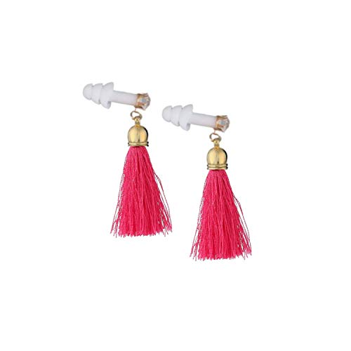 Peony Pink Rhinestone Tassel Sleeping Earplugs Handmade