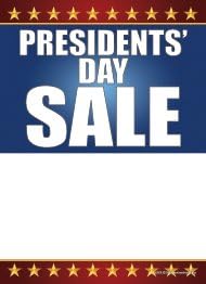 T50PSR Holiday Presidents' Day Sale Patriotic- Slotted Sale Tags - 5" x 7" (100 Pack)