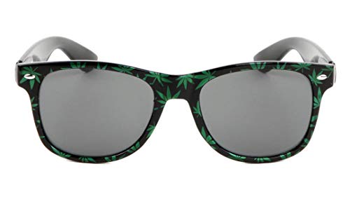 Black & Green Weed Leaf Classic Square Sunglasses2