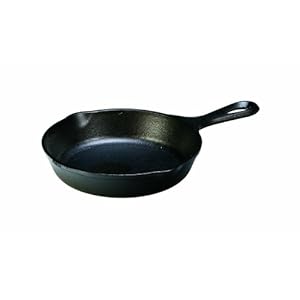 Lodge 6-1/2 Inch Cast Iron Pre-Seasoned Skillet – Signature Teardrop Handle – Use in the Oven, on the Stove, on the Grill, or Over a Campfire, Black