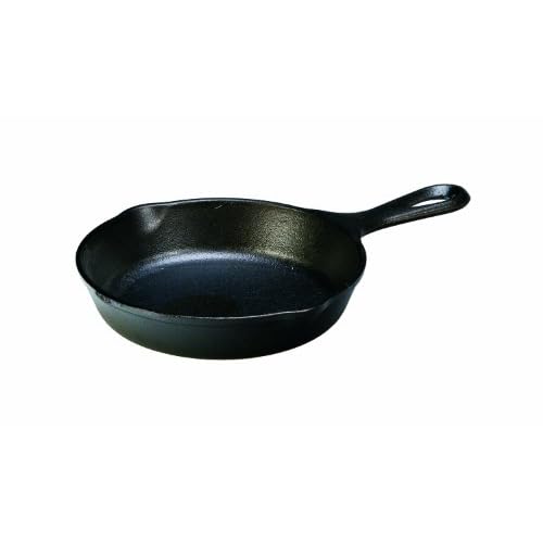 Lodge 6-1/2 Inch Cast Iron Pre-Seasoned Skillet – Signature Teardrop Handle – Use in the Oven, on the Stove, on the Grill, or Over a Campfire, Black