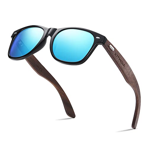 KITHDIA Gafas De Sol De Madera Polarizadas Mujer Hombres Protección Contra Rayos Ultravioleta Marco De Bambú Gafas De Sol S5505