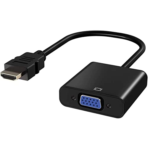CABLEPELADO Adaptador HDMI a VGA, Conversor HDMI a VGA, con 3.5mm Audio Jack, Apto para Ampliar la Pantalla de un Portátil con un Monitor VGA, Negro, 15 cm