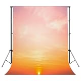 Photography Backdrop Photography Background Orange Sky Vertical Evening Romantic Golden Hour Sunshine Pink red for Photoshoot Portrait Photo Studio Video Prop Birthday Party Booth Decoration 10x8ft