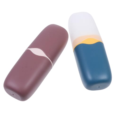 FOMIYES 2個 携帯用歯ブラシケース 歯磨き粉収納 洗面用コップ 耐久性素材 軽量コンパクト 旅行 キャンプ適用 シンプルデザイン おしゃれな